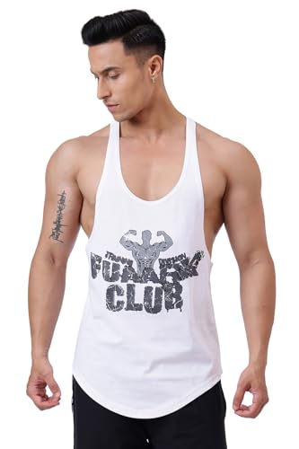 Image of FUAARK Men's Super Combed Cotton Tank Tops Gym Bodybuilding Vest Fitness Workout Sleeveless Stringers