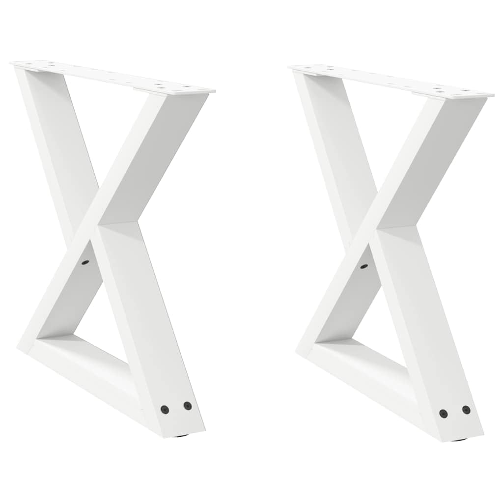 vidaXL Nogi do stolika kawowego 2 szt. Białe 60x(42-43,3) cm Stal