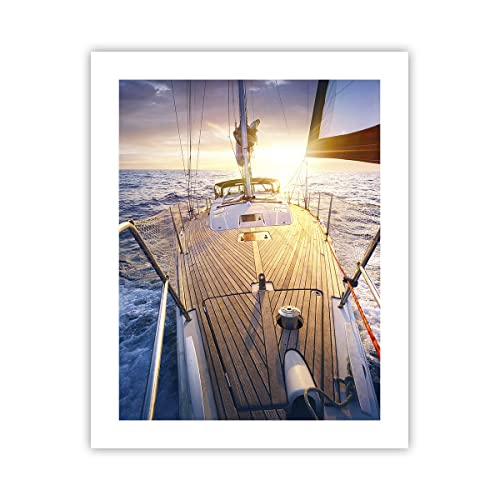 ARTTOR Affiche - Affiche sans cadre - Poster - voilier mer - 40x50 cm - Decoration murale - Tableaux pour la mur - Motif moderne - Arts Murals Modernes - Affiches Murales - P2XPA40x50-4076 Cover