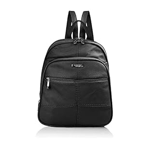 Woodland Leathers women’s fashion backpacks small black backpacks for women with anti theft zipper and hand bag handle, 2 in 1 Sling Backpack