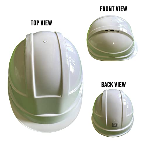 Image of LADWA White Heavy Duty Director Safety Helmet, ISI Marked Industrial Protective Hard Hat for Construction, Factory and Workplace Safety Use (Pack of 4)