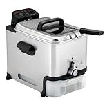 T-fal 3.5L Deep Fryer with Oil Filtration System: 1700W Stainless Steel Fryer, Dishwasher Safe Parts, Digital Timer, Adjustable Temperature Control for Perfect Golden Crispy Results