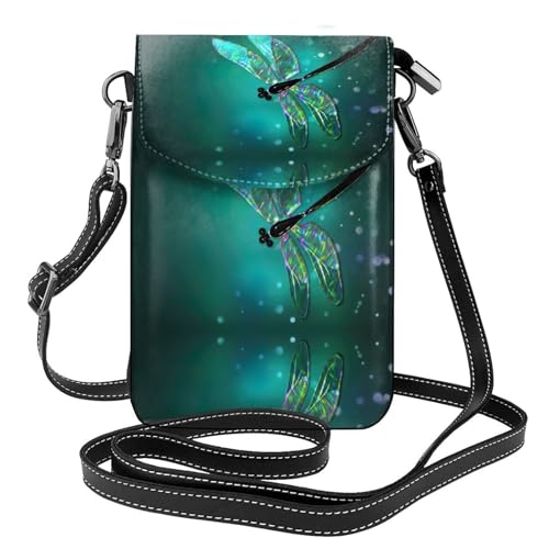 Petit sac à bandoulière pour femme avec fente carte motif libellule