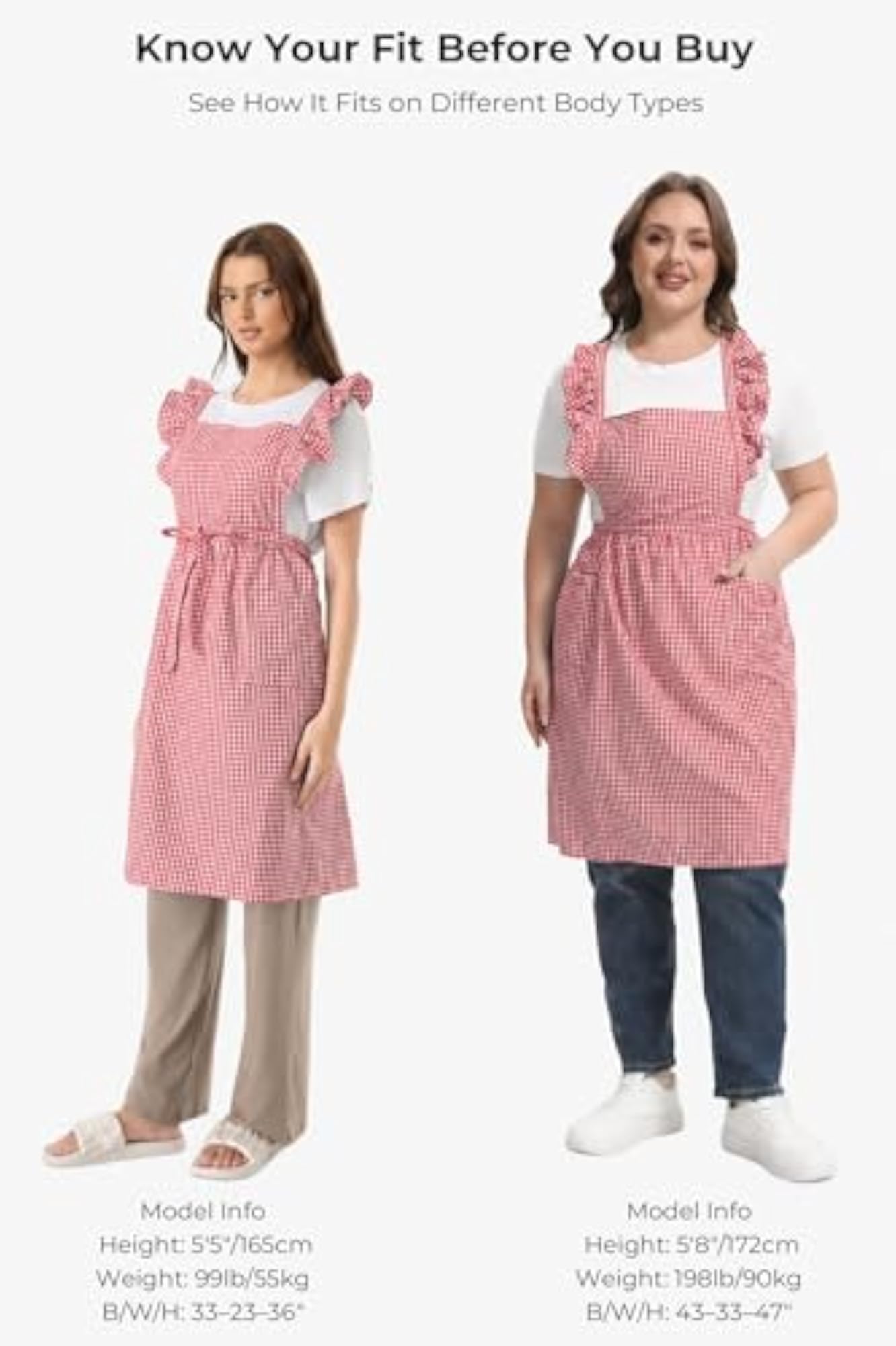 Vintage Gingham Apron for Women, Gift for Cooking