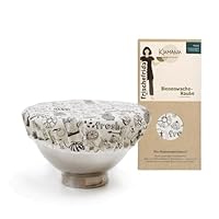 Kumanu Biologische bijenwasdoek, broodzak, kruimelkarl, h 35 cm x b 29 cm, met standaard en sluiting, natuurlijk en plasticvrij vers houden, handgemaakt in Tirol (retro