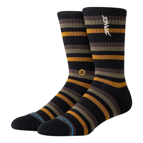Chaussettes noires Stance rayures multicolores mollet coton stretch