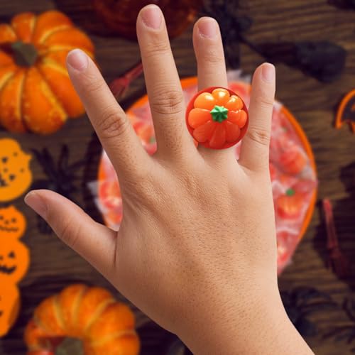 Halloween Candy Ring Pops, 18 Pieces of Halloween Hard Candy Individually Wrapped, Perfect Pumpkin Suckers for Trick or Treaters and Party Favors, Ideal Candy Rings for Sharing and Snacking - image 3