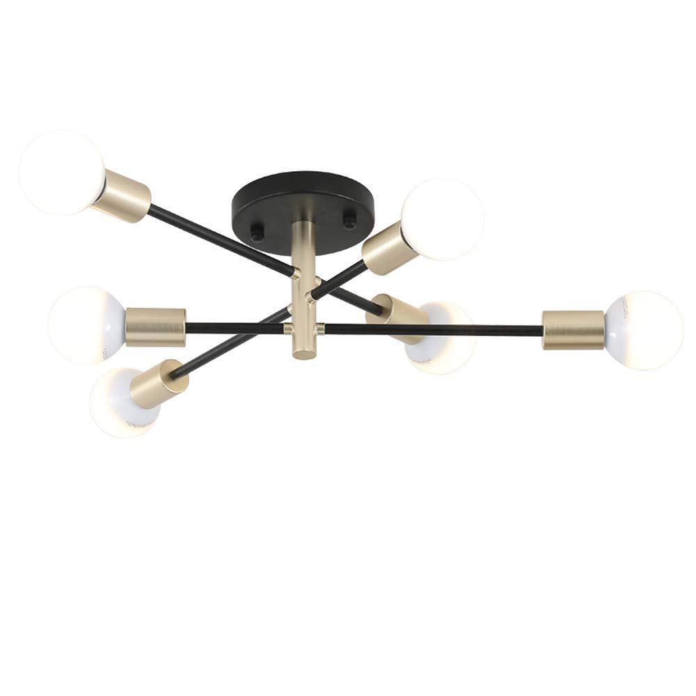 Chandelier moléculaire E27 plafonnier métal 6 lumières luminaire design salon
