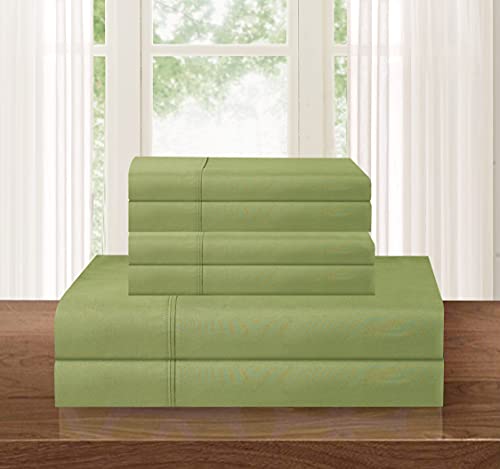 Elegant Comfort Luxurious Soft 1500 Thread Count Egyptian 6-Piece Premium Hotel Quality Wrinkle and Fade Resistant Coziest Bedding Set, Easy All Around Elastic Fitted Sheet, Deep Pocket, Full, Chocolate Brown