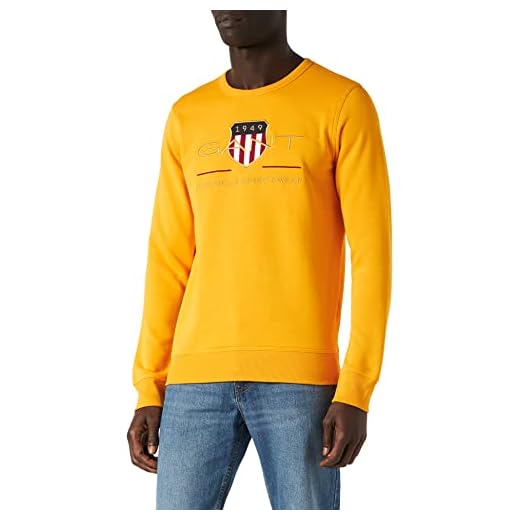GANT Herren D2. Archive Shield C-Neck Pullover, Medal Yellow, 3XL
