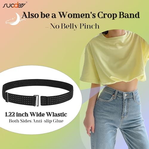 SUOSDEY Shirt Stays Belt for Men Shirt Tucker Holder Crop Top Band for Women Non-slip Adjustable Elastic Band4