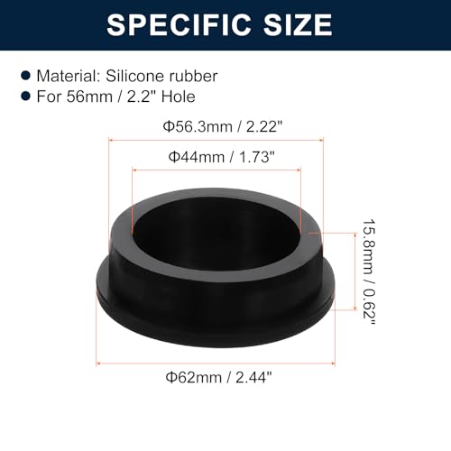 Image of uxcell 2 Pcs Black Plug Holes, Waterproof Rubber Button Plug for 56mm / 2.2 inch Hole