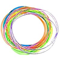 Mytoptrendz® Set of 12 pcs Girls Gummy Bracelets Multi Colour Glitter Rubber Bangle Wristband Girls Party Accessory(Assorted Neon Glitter)
