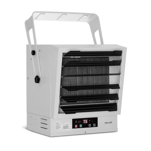Newair Hardwired Electric Garage Heater 240V | 10000W Ceiling or Wall Mounted Shop Heater | Heavy Duty Fan-Forced Electric Shop Heaters for Garage | for Large Space (1605 Sq Ft) with Remote Control