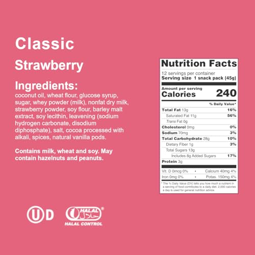 Image of Loacker Classic Strawberry Cream Wafer Cookies, 12-Pack, Non-GMO