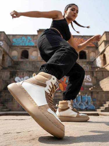 Image of Bacca Bucci x Discovery Noir Women's High-Top Sneakers - Premium Suede & PU Urban Adventure Shoes