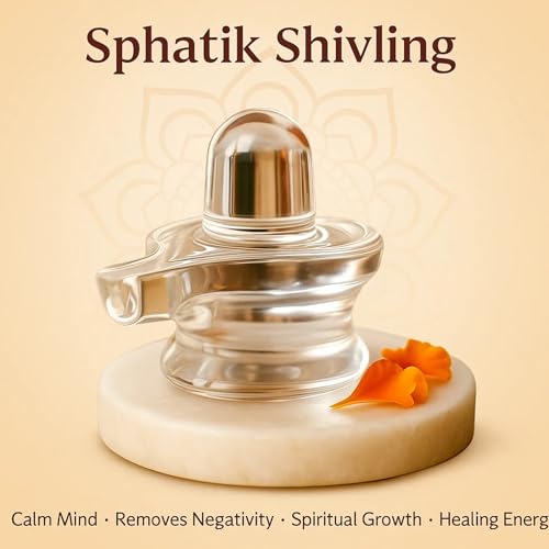 Image of Original Sphatik Shivling for Puja & Meditation | AAA Grade Clear Quartz Crystal Lingam Idol with Ganga Jal & Chandan | Maha Shivratri Gift (140-150 Gram)