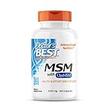 Doctor's Best MSM with OptiMSM, Joint Support, Immune System, Antioxidant and Protein-Building Role, Non-GMO, Gluten Free, 1000 mg, 360 Capsules