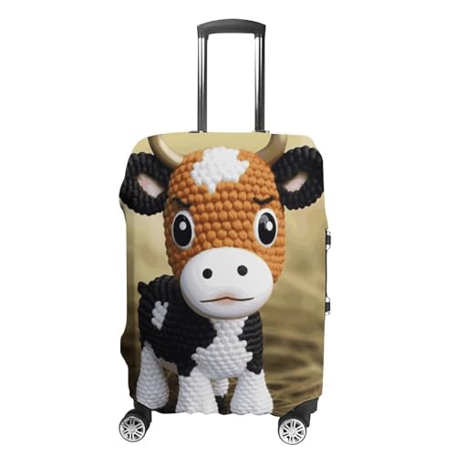 Cute Little Cow Calf Pattern Printed Luggage Cover Protector, Fits 18-32 Inch Luggage