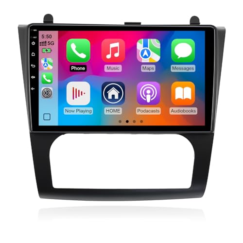 1+32G Android 14 Double Din Car Stereo for Nissan Altima 2008-2012 (Auto A/C) with 9 Inch Touchscreen Radio Built-in Wireless Carplay/Android Auto/GPS/Bluetooth/FM/AUX-in/SWC/Backup Camera