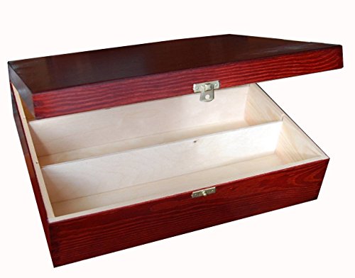 Drewbis SO3mm scatola di legno verniciata - contenitore con cerniere per 3 bottiglie di vino