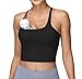 Foucome Nursing Tank Tops for Breastfeeding Racerback Longline Maternity Sports Bra Workout Crop Top (Black, XL)