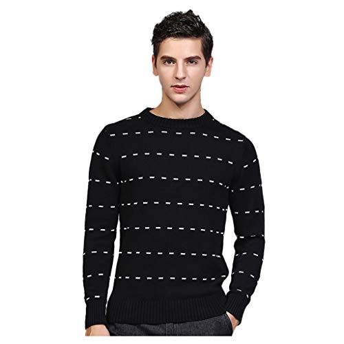 Men Winter Knitted Long Sleeve Crewneck Warm Slim Fit Soft Cotton Cable Stitch Sweater Sweaters Blouse Tops