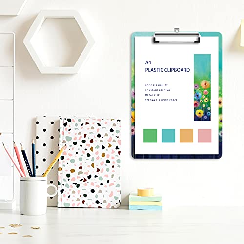 Image of Plastic A4 Clipboards, Clip Board Stardard Letter Size 9 x 12.5 in | Office Decorative for Students Women Men and Kids,Daffodil