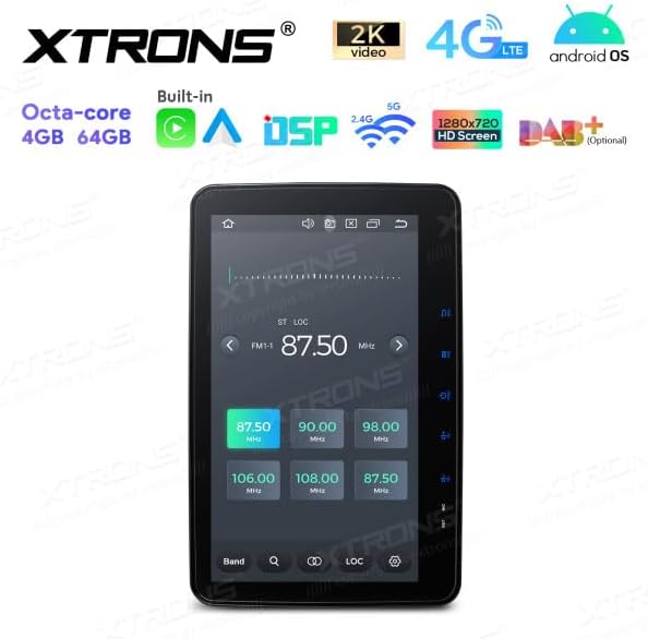 XTRONS TX121L Autoradio displaying radio tuning interface