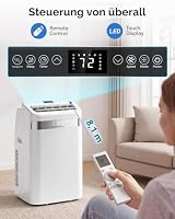 Tehanld 12000 BTU Mobile Klimaanlage Klimaanlage 4 in 1 Kühler AC-Einheit für Räume bis zu 600 Quadratfuß mit Luftentfeuchter, Ventilator, Schlafmodus, Timer – Ansicht 3