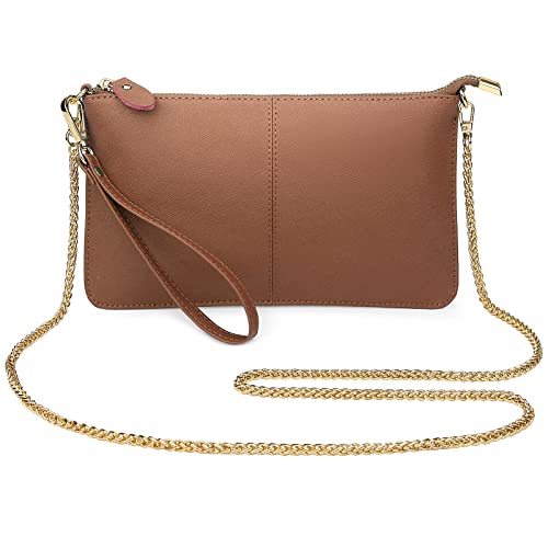 Image of Uromee Wristlet Wallet Clutch Purses for Women Genuine Leather Crossbody Bag Handbag with Detachable Shoulder Chain