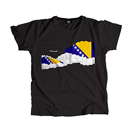 T-shirt Bosnie-Herzégovine imprimé avion finitions haut de gamme unisexe