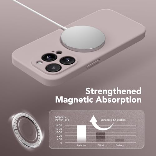 Image of Magnetic for iPhone 13 Pro Max Case, Compatible with MagSafe, [Full Camera Protection][Screen Protector] Silicone Shockproof Protective Phone Case for iPhone 13 Pro Max 6.7 inch, Hazel