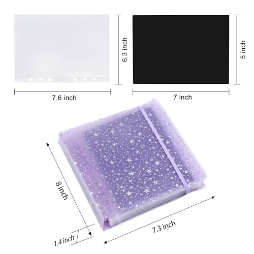 Image of Magnetic Sheets and Storage Bags for Stamps and Dies Storage with Album Pocket, Die Cut Storage Set for Storage Die Cutting,DIY Scrapbooking,Card Making Supplies (4sets 2Purple & 2White)