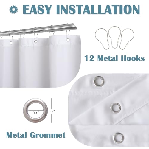 Jinchan JCCQFOMBRE-7072C10 Teal Ombre Shower Curtain, Waterproof Fabric Shower Curtains thumb #5