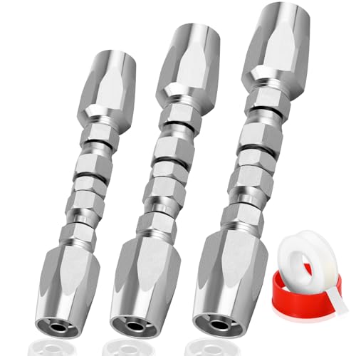 Image of 3 Pack Hydraulic Hose Repair Kit, 1 /4, 3 /8, 1 /2 Reusable Hydraulic Fitting | Emergency Hydraulic Hose Repair; Fits SAE 100R2 R16 R17 R19 2-wire Hydraulic Hoses; Heavy Duty Galvanized Carbon Steel