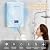 Electric Tankless Water Heater, 6000W 220V Instant Hot Water Heater with Handheld Shower Head and Hose Set, LED Touch Screen Switch Adjustable Temperature for Bathroom Kitchen - White
