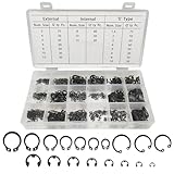 Muuookka 1 Set 890-Teiliges Premium-Sicherungsring-Sortiment, 3 Typen, 18 Größen mit Aufbewahrungskoffer