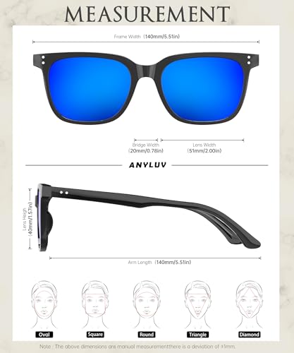 Image of ANYLUV Womens Sunglasses Polarized Sunglasses for Women, Trendy Woman Polarized Ultraviolet Protection Travel