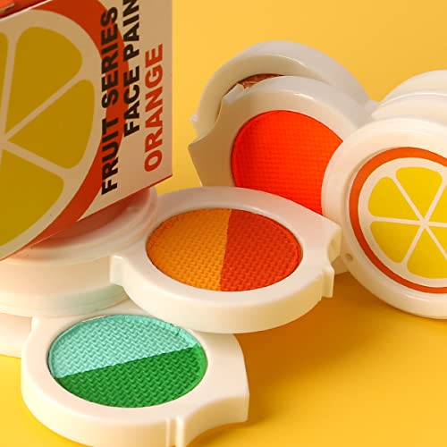 Bowitzki Water Activated Eyeliner Palette With Glitter Smudge proof Face Paint Makeup Kit-Fruit Series (Orange)