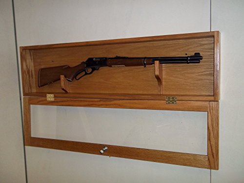 Oakwoodgunracks.com Locking Gun Display Cabinet Case For 30-30 With Golden Oak Finish #TOP4