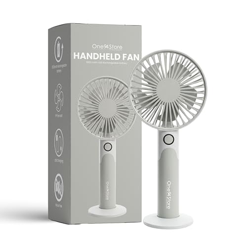 One94Store High Speed Portable USB Hand Fan, 4800 RPM, 1200mAh Re...