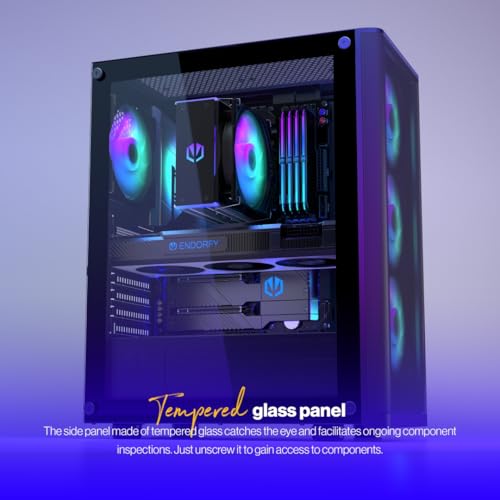Gabinete para PC ENDORFY Ventum 200 ARGB - Torre Media ATX con panel de vidrio templado, iluminación ARGB y 4 ventiladores preinstalados miniatura 4