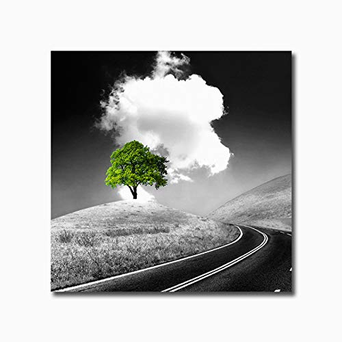Toile paysage moderne abstrait noir et jaune 40x40cm lot de 3 affiches sans cadre pour salon