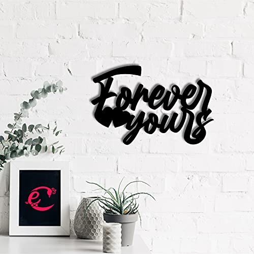 Image of eCraftIndia Forever Yours Wooden Wall Decor for Living Room Bedroom| Home Wall Decor Items| Wall Art for Home Decor| Valentine Gift for Girlfriend Boyfriend Husband Wife Her Him | Valentine Decoration
