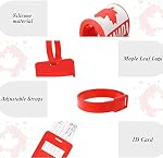 4 Pack Luggage Tags, Silicone Luggage Tags for Suitcases, Canadian Flag Maple Leaf Travel Bag Tags with Silicone Ring, Baggage Tags with Name ID Card, Waterproof Labels for Handbag with Partial