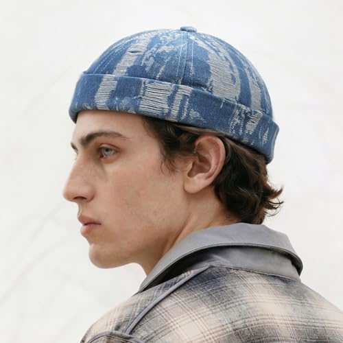 Image of Glamorstar Brimless Dome Hats for Women Men Sailor Beanie Cap Vintage Docker Hat