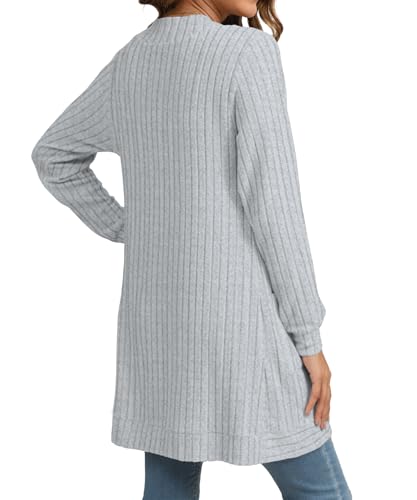 Image of YSYOKOW Cardigan Sweaters for Women Long Sleeve Open Front with Pockets | Long Cardigans for Women Lightweight Soft Casual Dressy Loose Fit Cardigan Sweater with Pockets for Work and Office