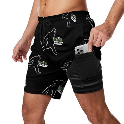 Pickle Bigfoot Pickles Mens Swim Trunks with Compression Liner Quick Dry Board Beach Shorts2
