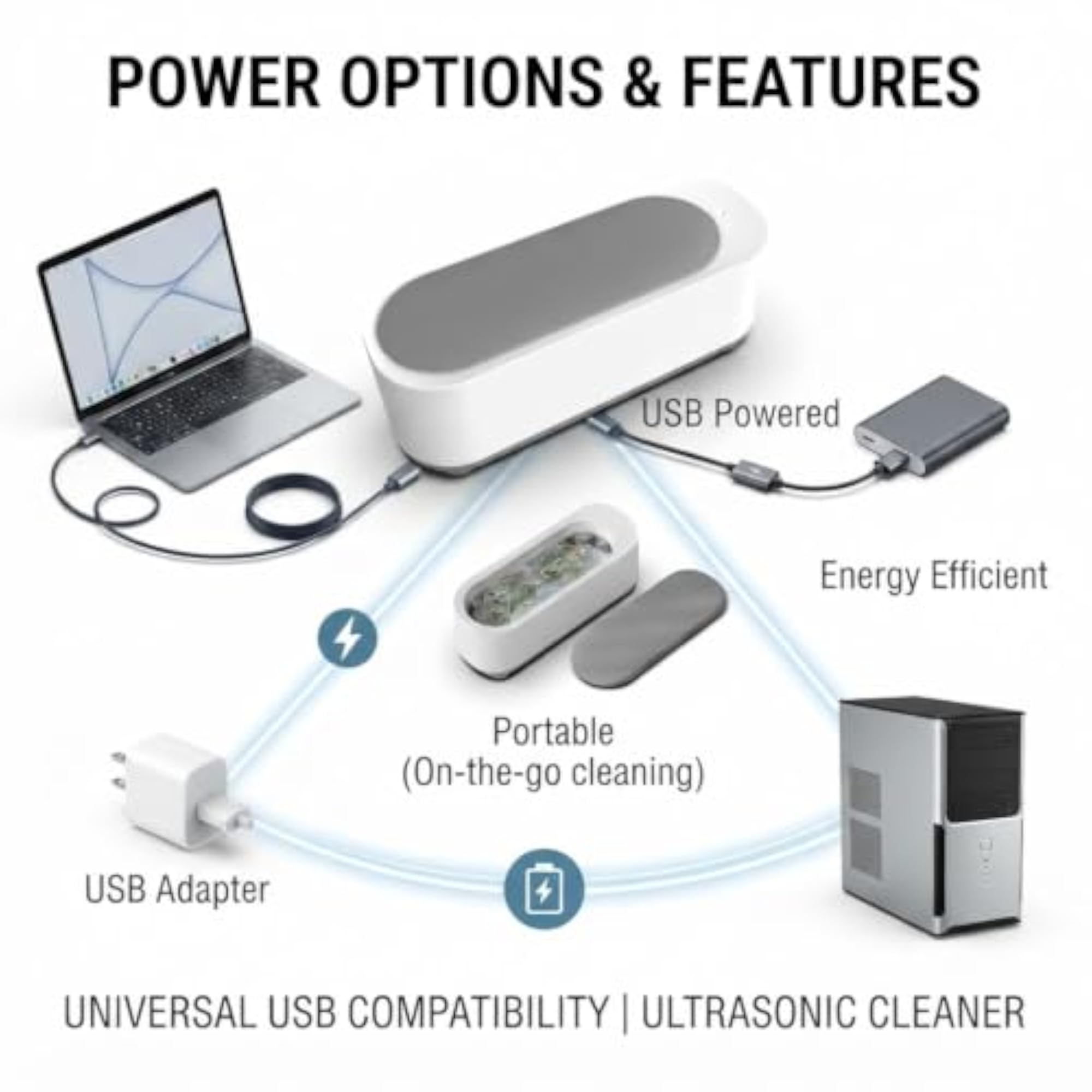 Ultrasonic Cleaner with 360° Deep Cleaning for Jewellery